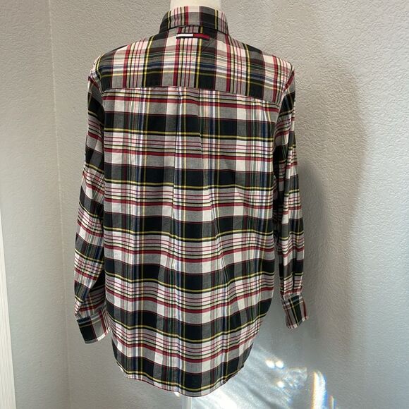 Tommy Hilfiger Classic Blue Red & White Plaid Cotton Button Down Shirt Size 12 - Picture 4 of 7